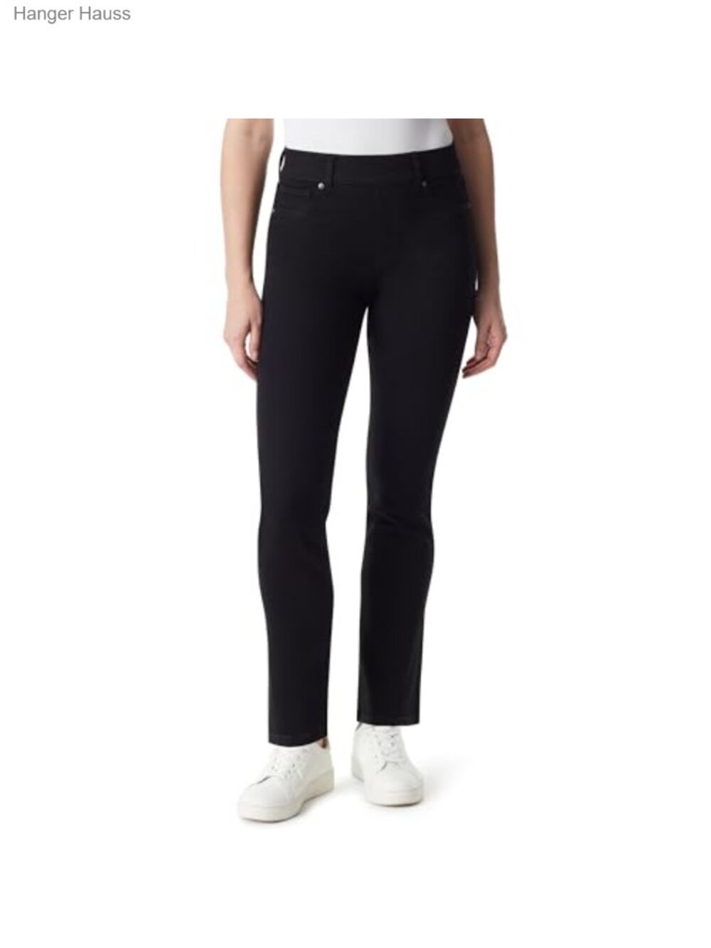 Shape Effect Pull On High Rise Straight Leg Jeans Comfort Waist Slim Fit